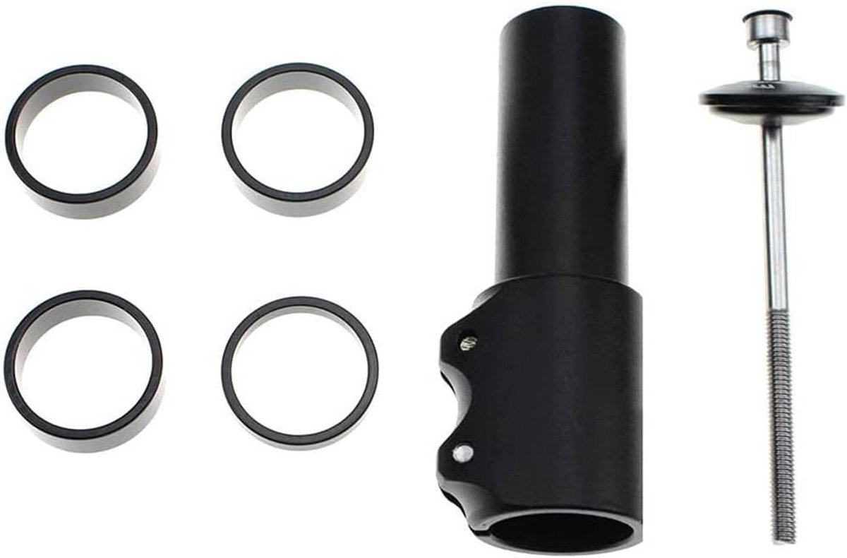 EGoods - Stuurpen Riser voor Fiets - Vork Stuurpen Extender - Verhoogd Stuur - Geschikt voor Mountainbike, Racefiets, BMX - Aluminium Legering - Verstelbaar - Zwart