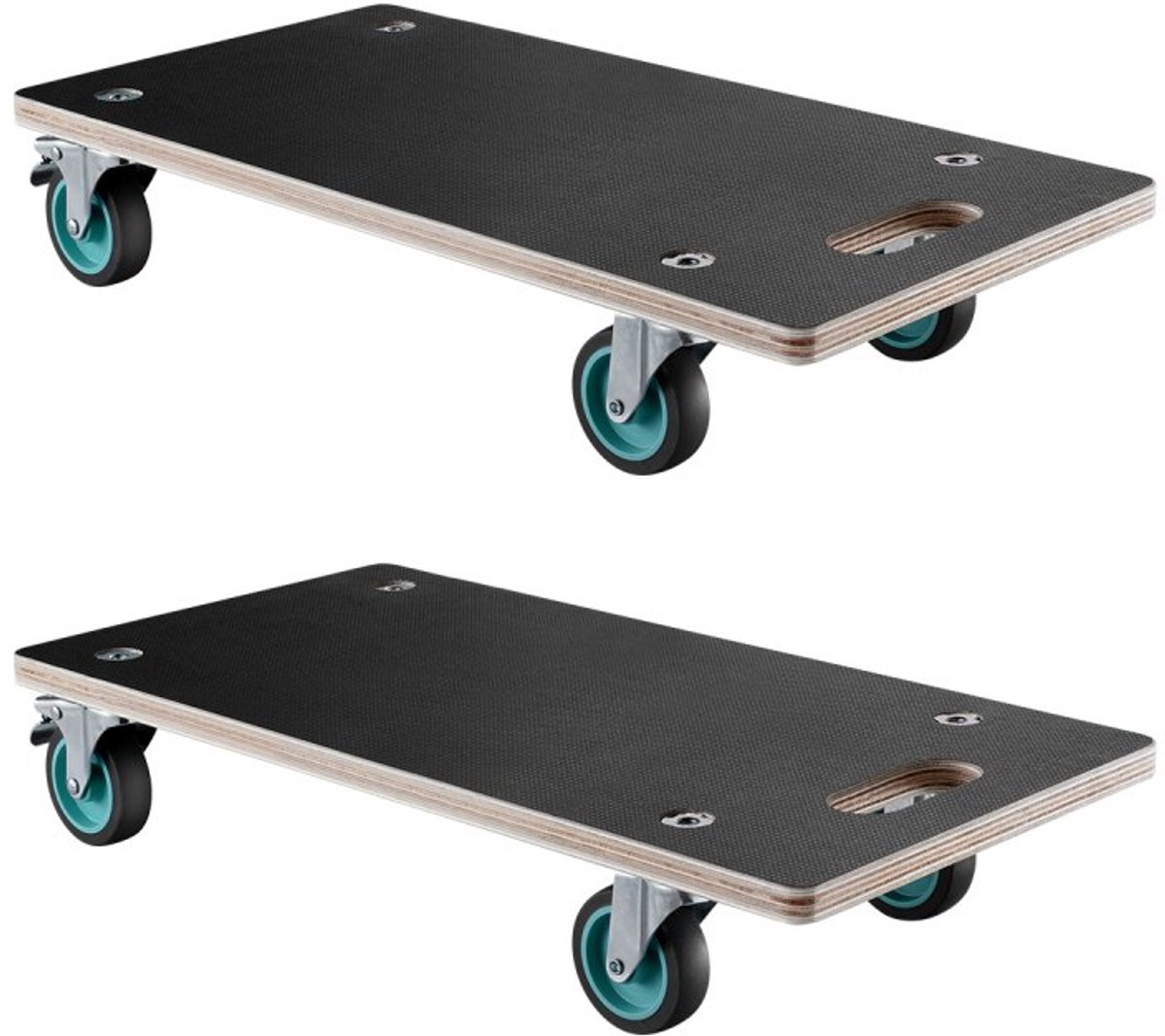 Meubelroller - Meubelverhuizer - 250 kg Draagvermogen - Rechthoekig Platform - 4 Stille TPR-wielen - Set van 2 - Zwart