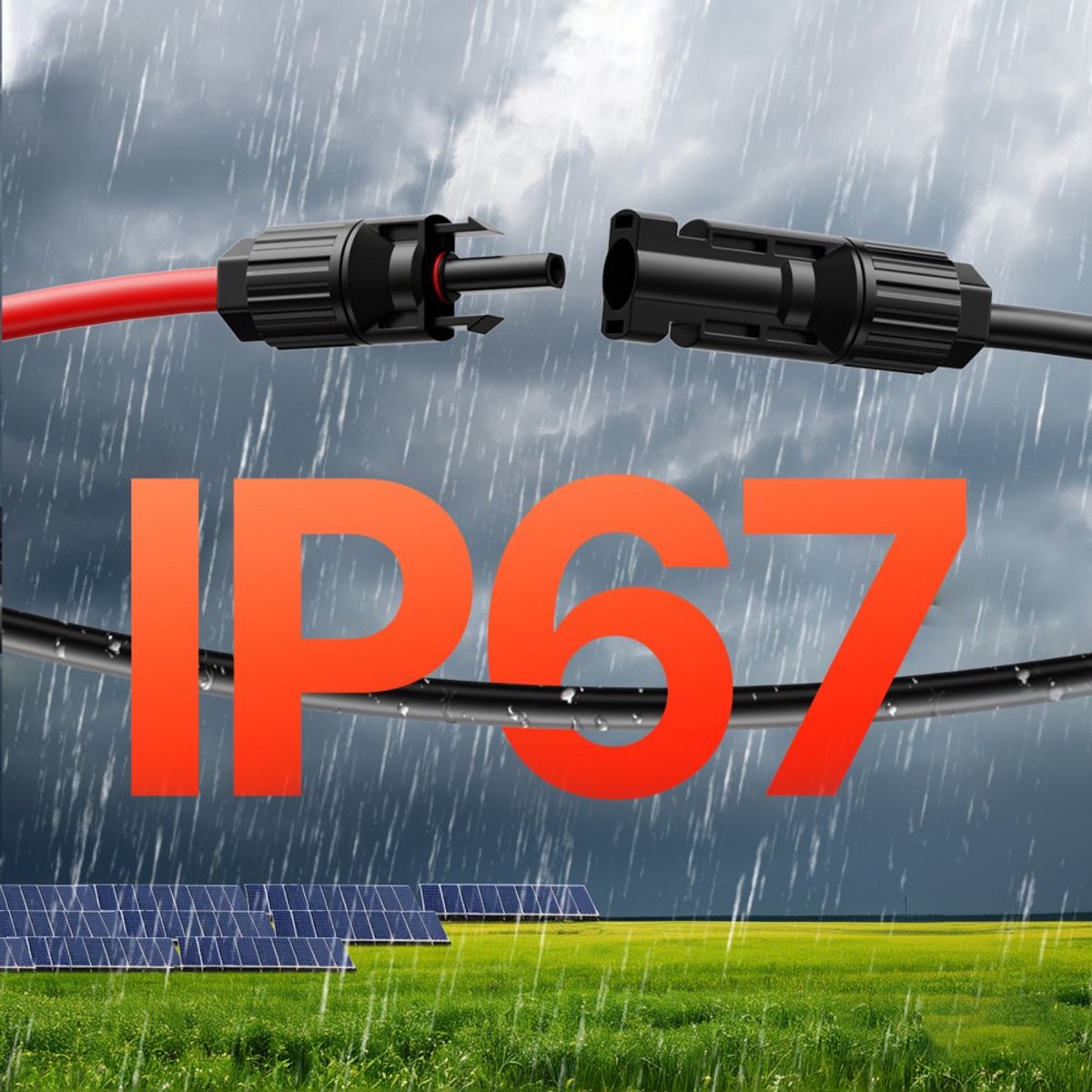 Zonnepaneel Verlengkabel - Set 2x - Draaddikte 6 mm² (10 AWG) - Lengte 30,48 m - Vrouwelijke/Mannelijke Connectoren