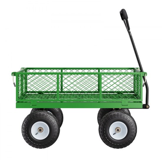 Bolderkar Metaal - Transportwagen Tuinwagen - Zware Lasten Vervoeren - Afneembare Zijpanelen - 300 kg Draagvermogen - Geel Zwart van Bolderkar — afbeelding 5