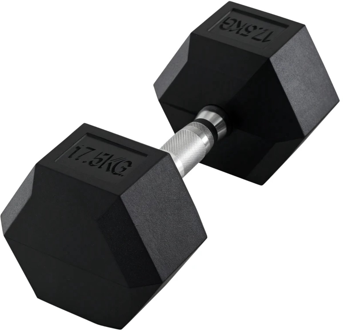 Dumbbells 17,5 kg - Halter - Dumbbell - Antislip Grip - Gewichten Set - Halterset - Dumbbell Set - Krachttraining - Fitness - Gym - Geschikt voor Beginners en Professionals - Zwart + Zilver