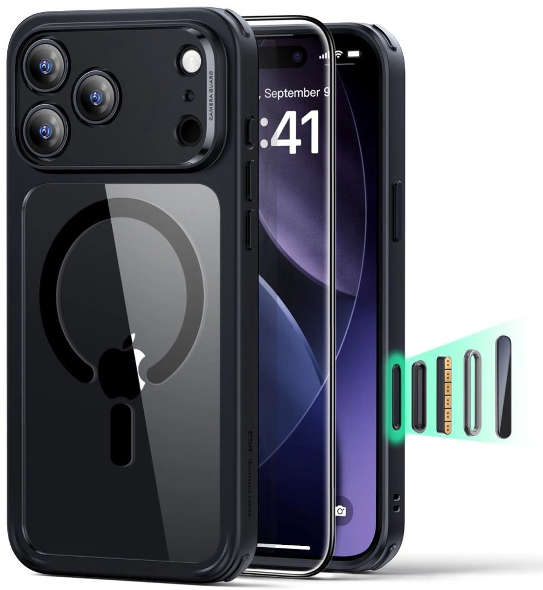 Esr Classic Hybride Kit Voor Iphone 17 Pro Max Gehard Glas Magsafe