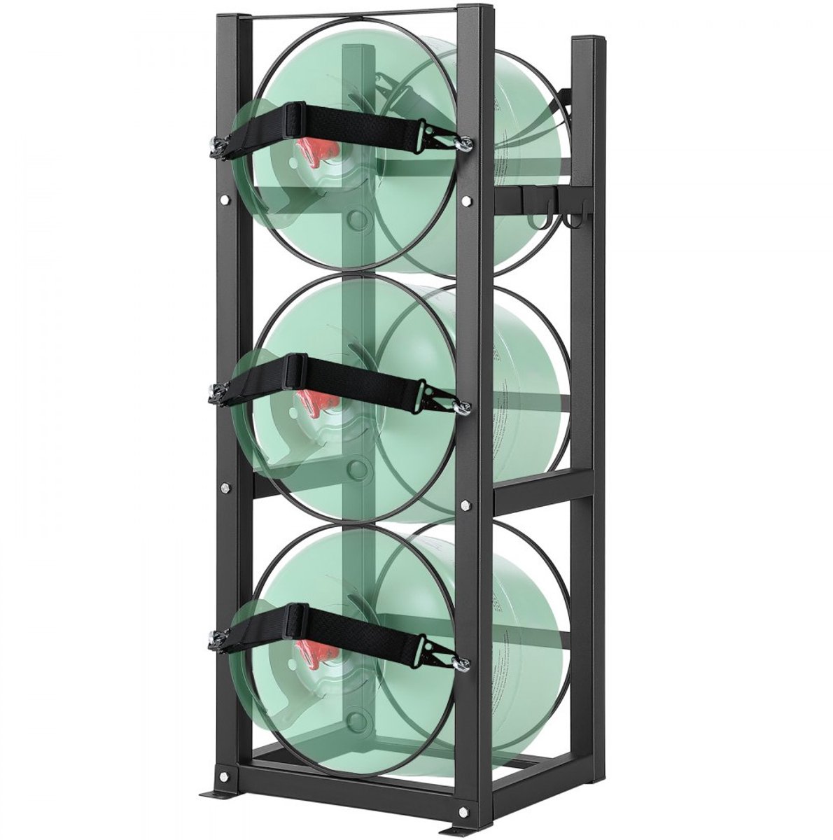 Koelmiddelflessenrek - Gasflessenrek - Capaciteit 3 Flessen - Voor 13,6 kg Cilinders - Afmetingen 32,5 x 33 x 84 cm - Voor Koelmiddelen en Andere Gassen