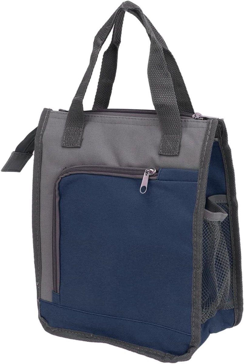 Allecta - Geïsoleerde koeltas voor werk, reizen en wandelen - Herbruikbare boodschappentas - Donkerblauw - Draagbare draagtas - 40 x 30 x 20 cm