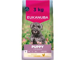 Premium Puppyvoer met Verse Kip voor Kleine Rassen - 3 kg
