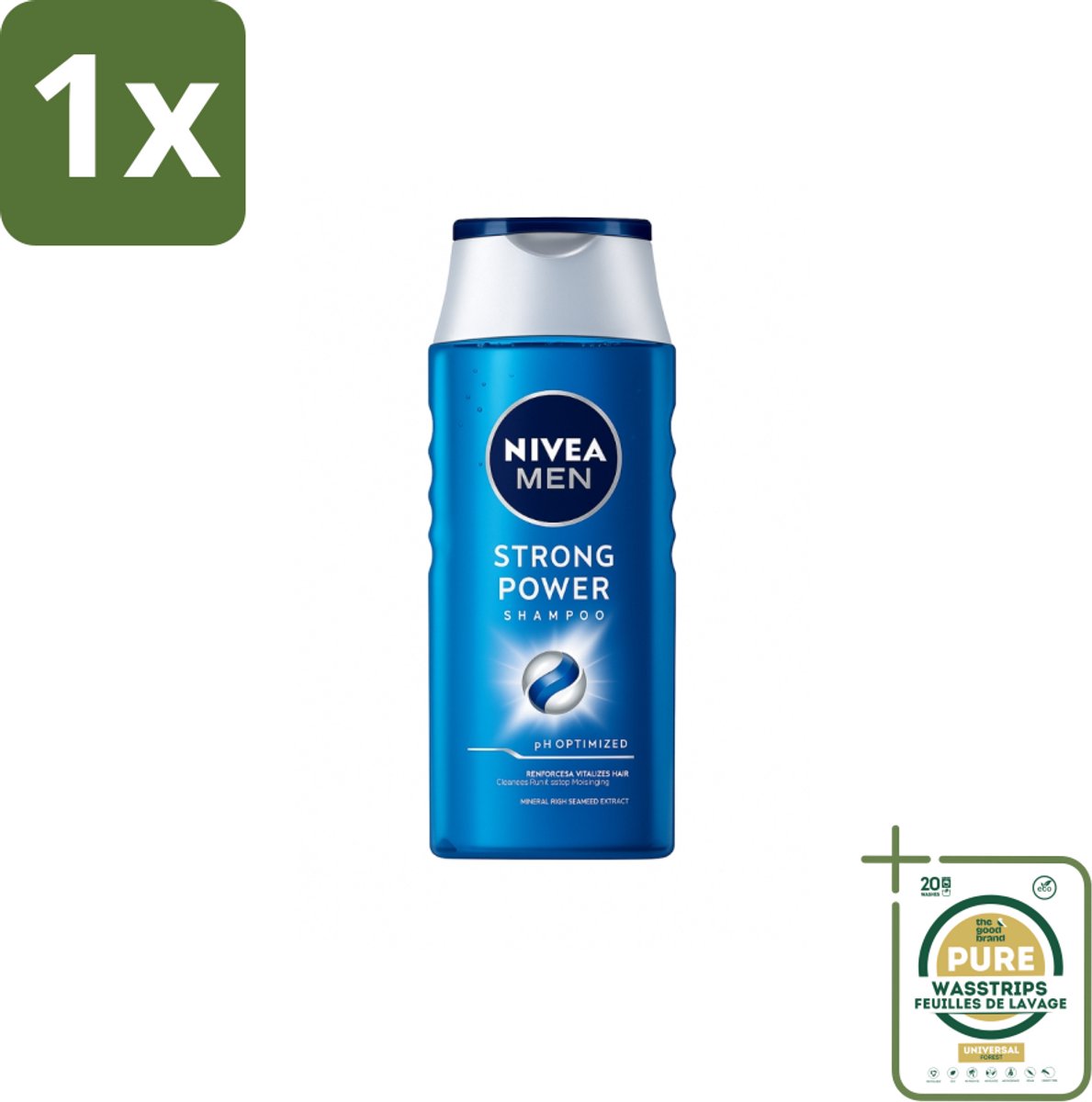 1 x NIVEA MEN – Shampoo – Strong Power – 250 ml- Kabel - Kabels - Kabelsysteem - Kabelsysteem