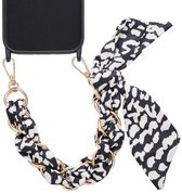 Bracelet de Luxe universel Selencia - Chaîne pour téléphone - Cordon GSM compatible avec iPhone et Samsung - Zwart