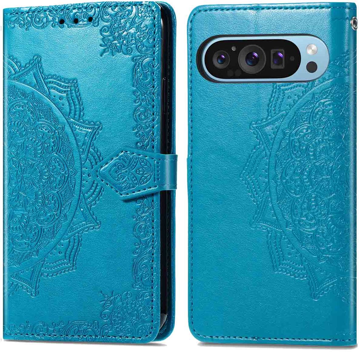 imoshion Hoesje - Geschikt voor Google Pixel 9 Pro XL - Mandala Bookcase - Turquoise
