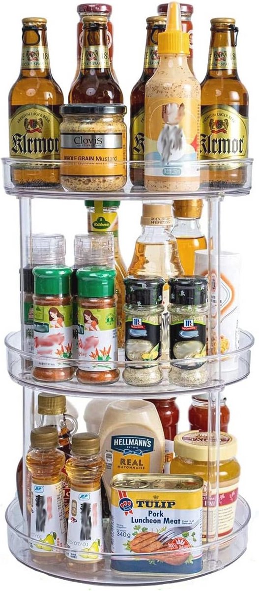 3-Laagse Draaibare Keuken Organizer en Kruidenrek