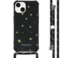 imoshion Hoesje - Geschikt voor Apple iPhone 14 - Design Hoesje met Koord - Stars Gold