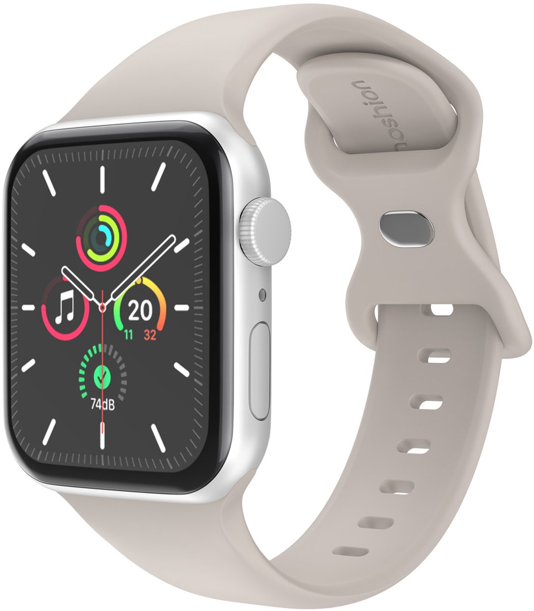 iMoshion Siliconen⁺ bandje geschikt geschikt voor Apple Watch Series 1 / 2 / 3 / 4 / 5 / 6 / 7 / 8 / 9 / SE / Ultra (2) - 42 / 44 / 45 / 49 mm - Stone - Maat M/L