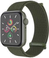 Nylon bandje - Geschikt voor Apple Watch 1, 2, 3, 4, 5, 6, 7, 8, 9, 10, 11, SE, Ultra (2 / 3) - 44/45/46/49 mm - Donkergroen