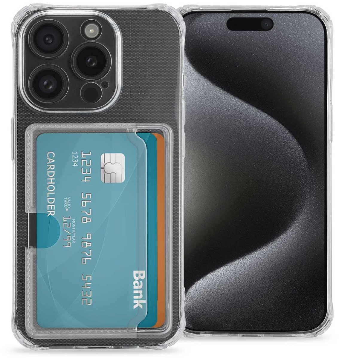 imoshion Hoesje met Pasjeshouder - Geschikt voor Apple iPhone 15 Pro - Transparant