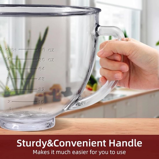 Glazen Mengkom voor Tilt-Head Stand Mixer van Merkloos — afbeelding 3
