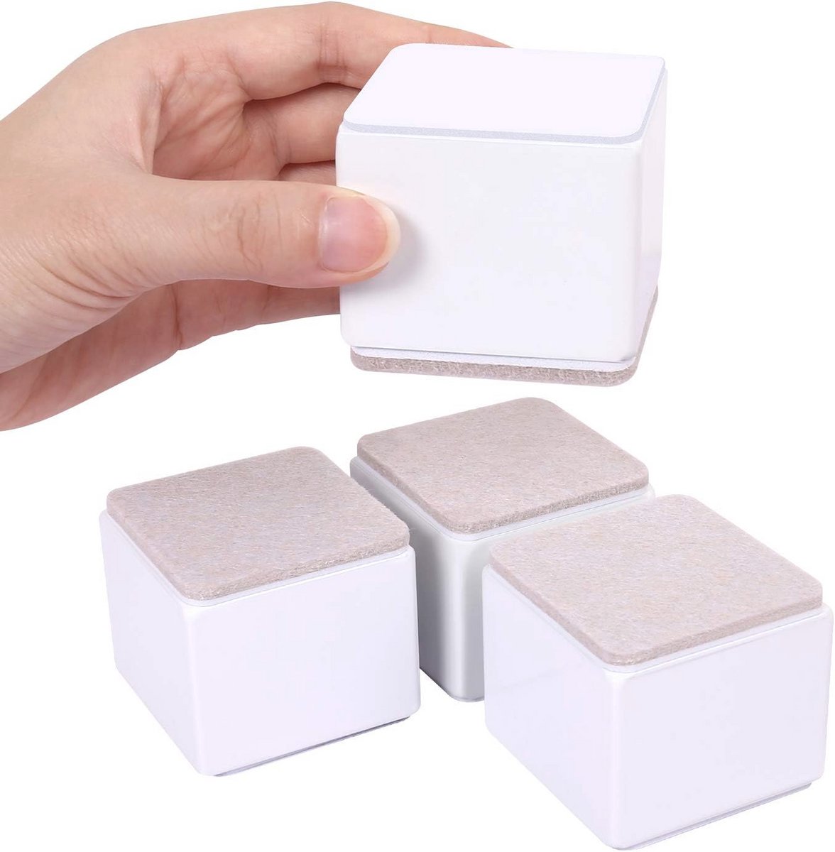Meubelverhogers 5 cm - Zware laadcapaciteit, Zelfklevend, Koolstofstaal, Perfect voor Bed, Bank & Kast