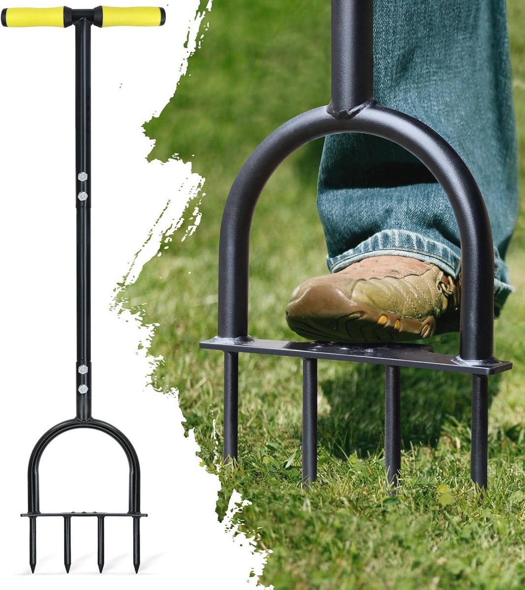 Gazonbeluchter Heavy Duty met Stalen Spikes - Handmatig Tuingereedschap voor Bodemverdichting