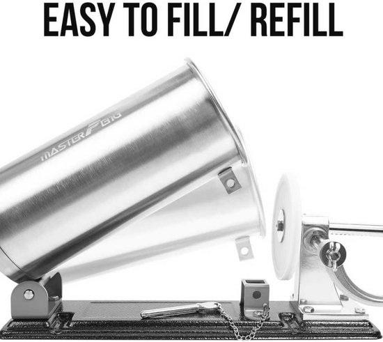 MASTER FENG Horizontale worstvuller met 8 vultrechters en 1 siliconen kolf [6,0 LBS capaciteit] van MASTER FENG — afbeelding 2