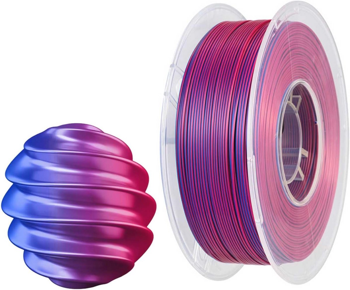 Dual Colour 3D Printer Filament 1.75mm - Roos/Blauw - Glanzend PLA - 1KG