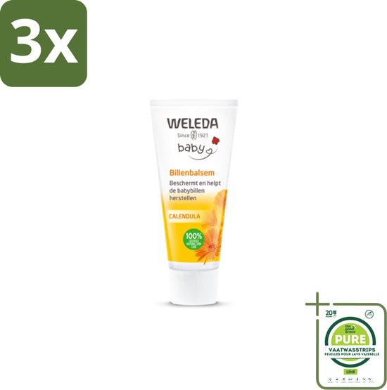 3 x WELEDA - Billenbalsem - Baby Calendula - 30 ml - Grootverpakking - Babybillen - Luieruitslag - Billenbalsem - Babyhuid - Natuurlijke Verzorging