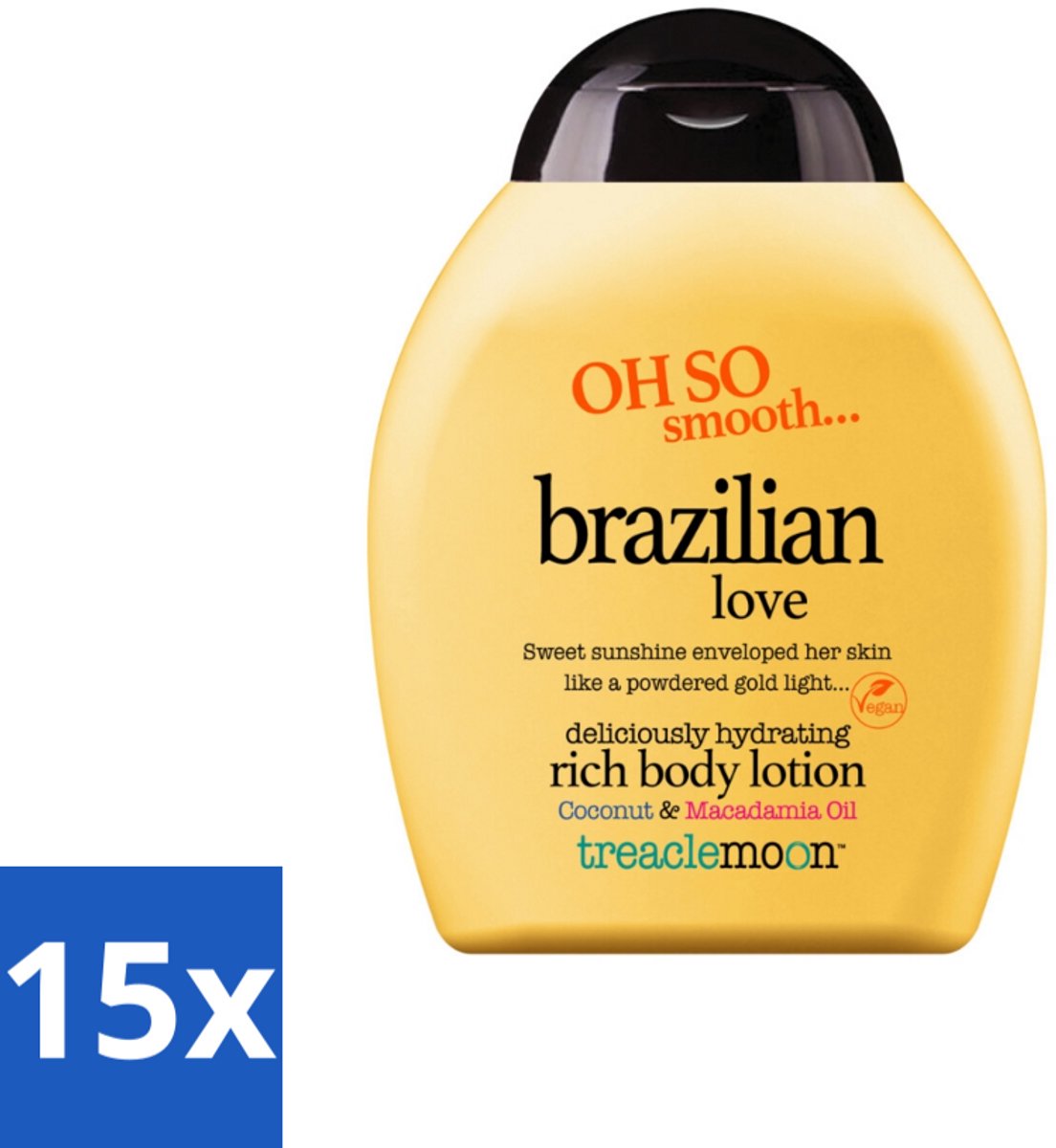 15 x Treaclemoon – Bodylotion – Brazilian Love – 250 ml - Bodylotion - Hydraterende Lotion - Zachte Huid - Tropische Geur - Braziliaanse Geur