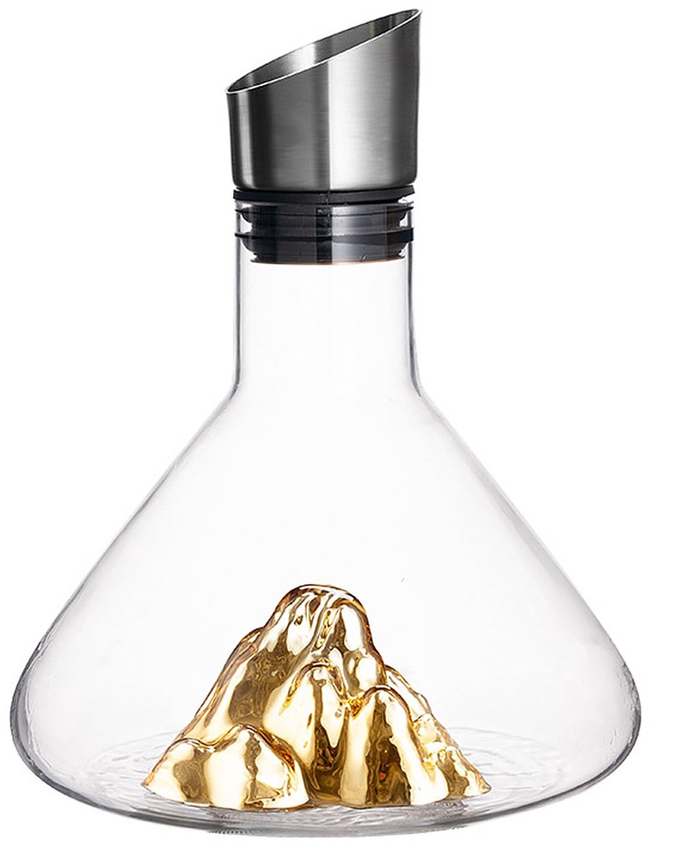 Unyqoos® Elegante glazen wijnkaraf set met aerator en filter voor rode wijn