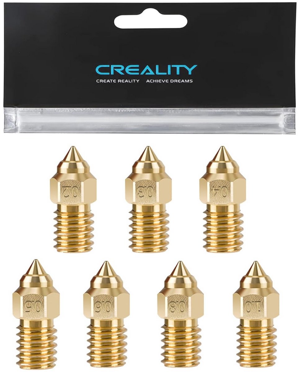 Set van 22 messing mondstukken voor 3D-printers - Diverse maten 0,2 mm tot 1,0 mm
