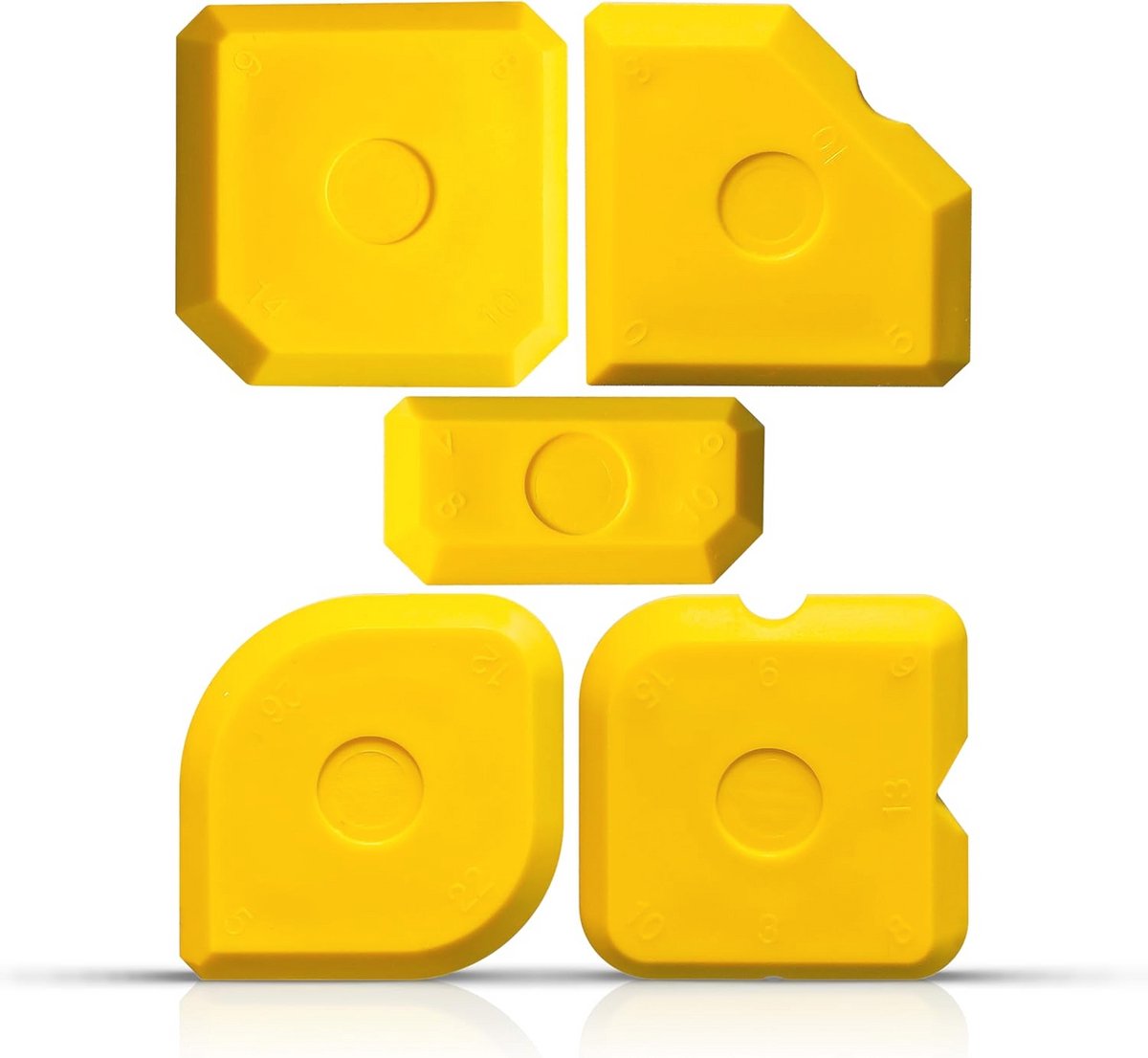 Voegengladmakerset 5-delig Geel | Siliconen Voegentrekker voor Schoon Resultaat