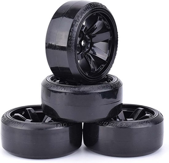RC Drift Auto Wielen en Banden Set 63mm Hard Kunststof Geschikt voor 1/10 On-Road Racing van Merkloos	 — afbeelding 3