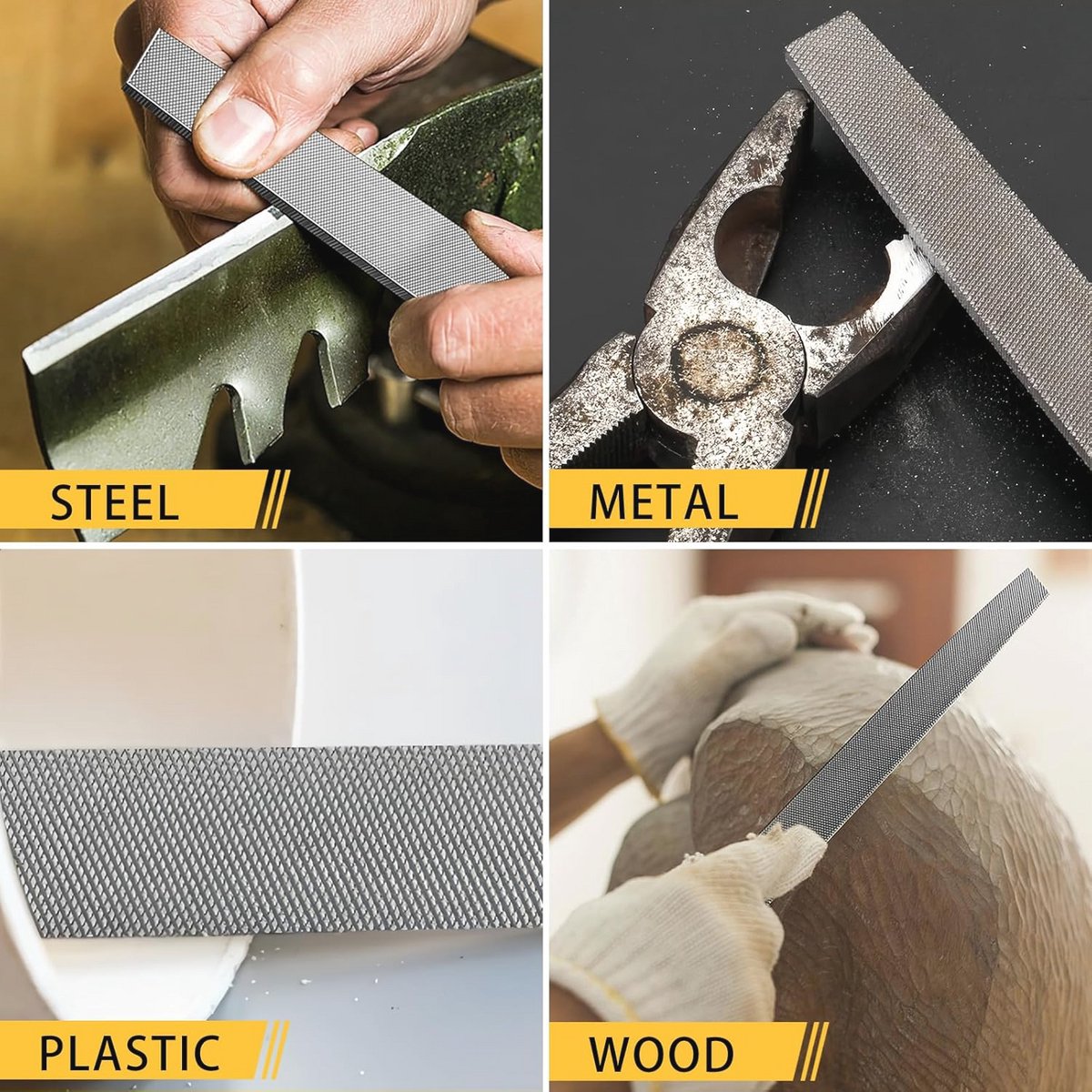 Professionele 10 inch Platte Metalen Vijl - Koolstofstalen Vijl voor Gereedschapsslijpen