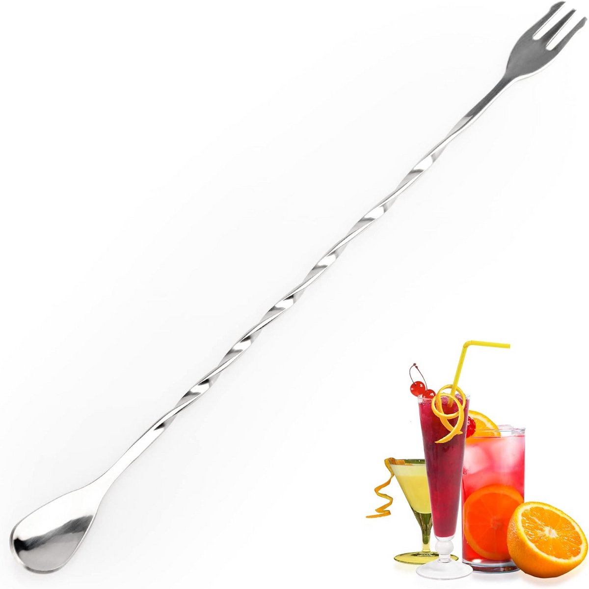 Roestvrijstalen Cocktailshaker Lepe/Vork 2-in-1 - 26 cm