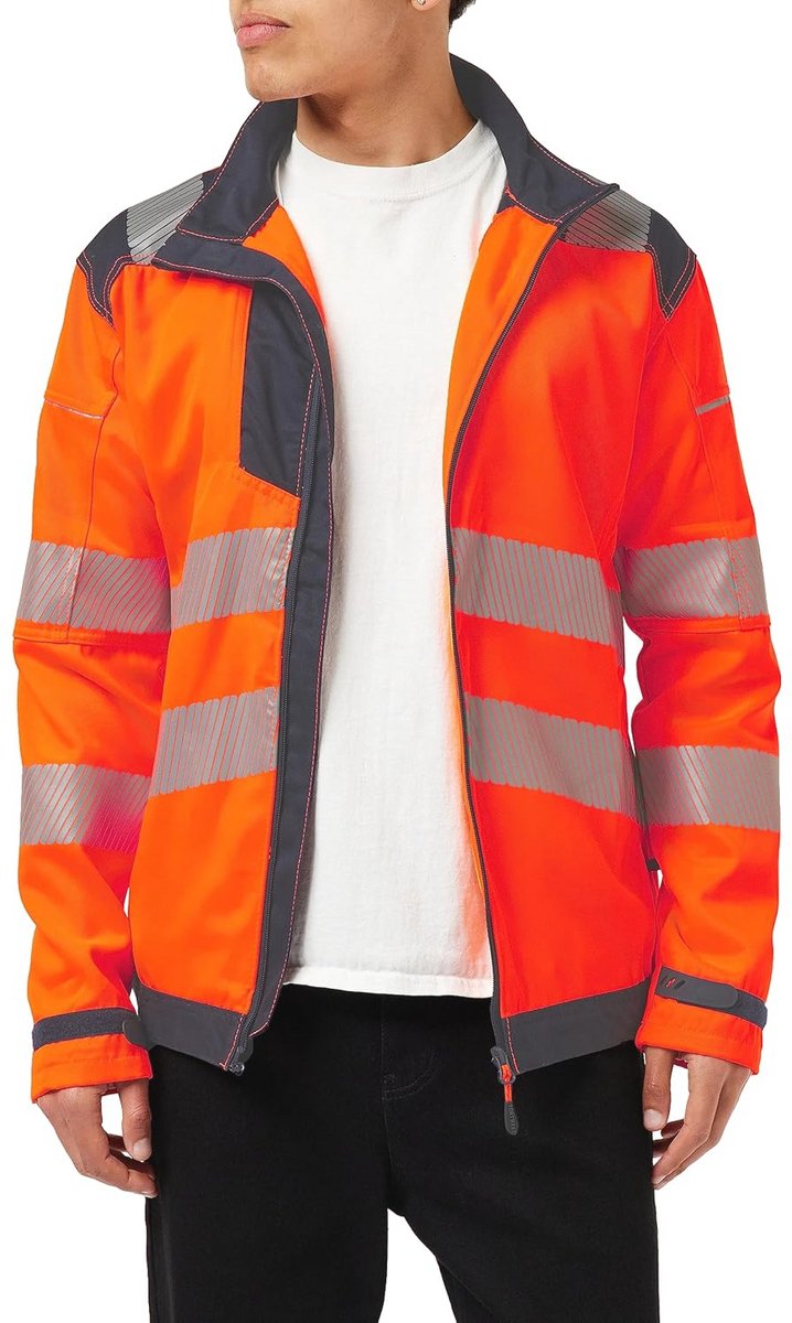 Hi-Vis Werkjack Oranje/Marine - Maat S