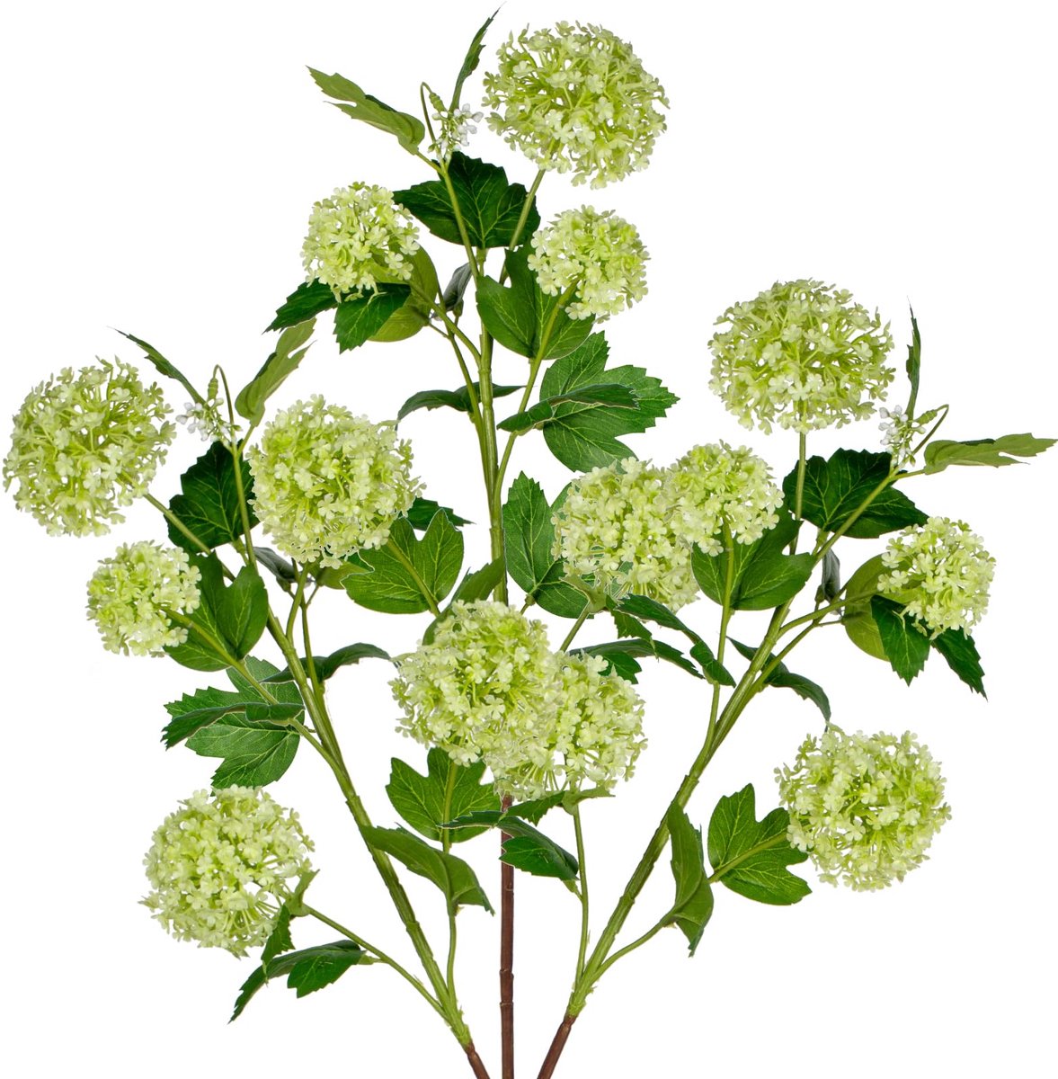 Unyqoos Set van 3 decoratieve kunstbloemen viburnum voor interieur en evenementen Lichtgroen