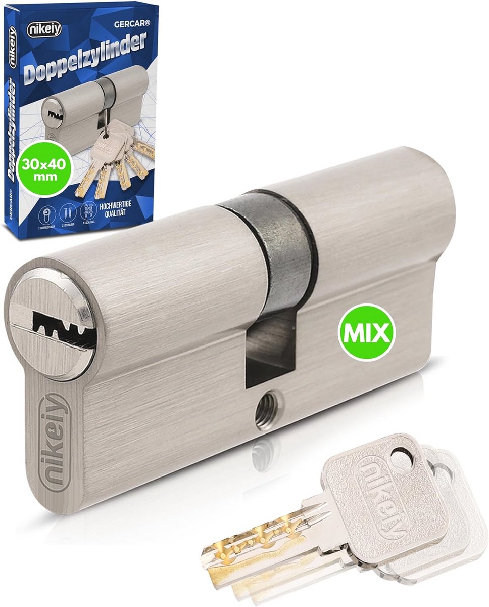 Sluitsysteem DIY MIX profielcilinder 30/40 - cilinderslot 70 mm, zelf samenstellen met sleutel