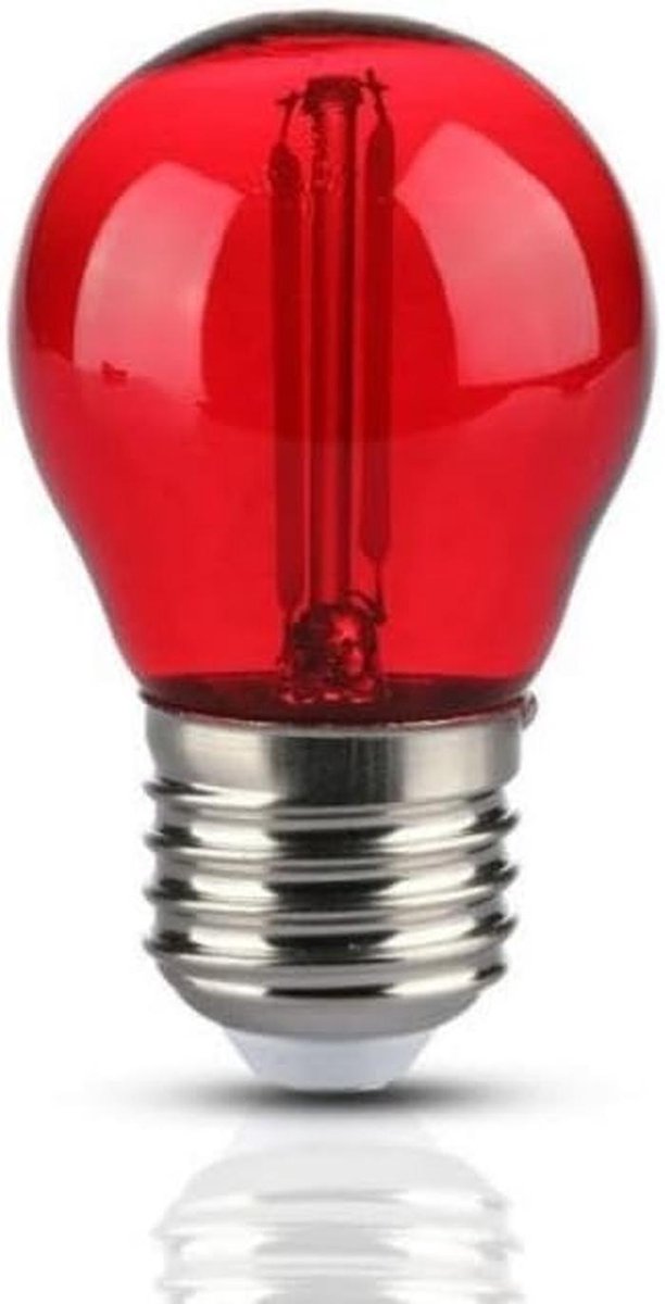 Rode LED Filament Lamp E27 Fitting 2W G45 Decoratief Licht