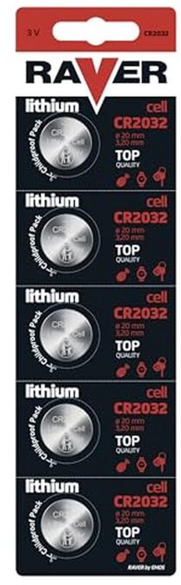 Lithium Knoopcellen CR2032 - 5-Pack 220 mAh