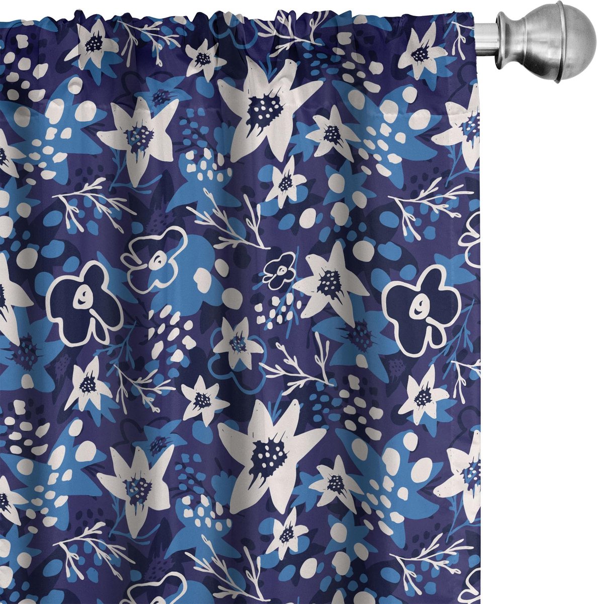 ABAKUHAUS Kleutergordijnen – 2x75x175 cm – Microvezel – Indigo Indigo en Violet Blauw