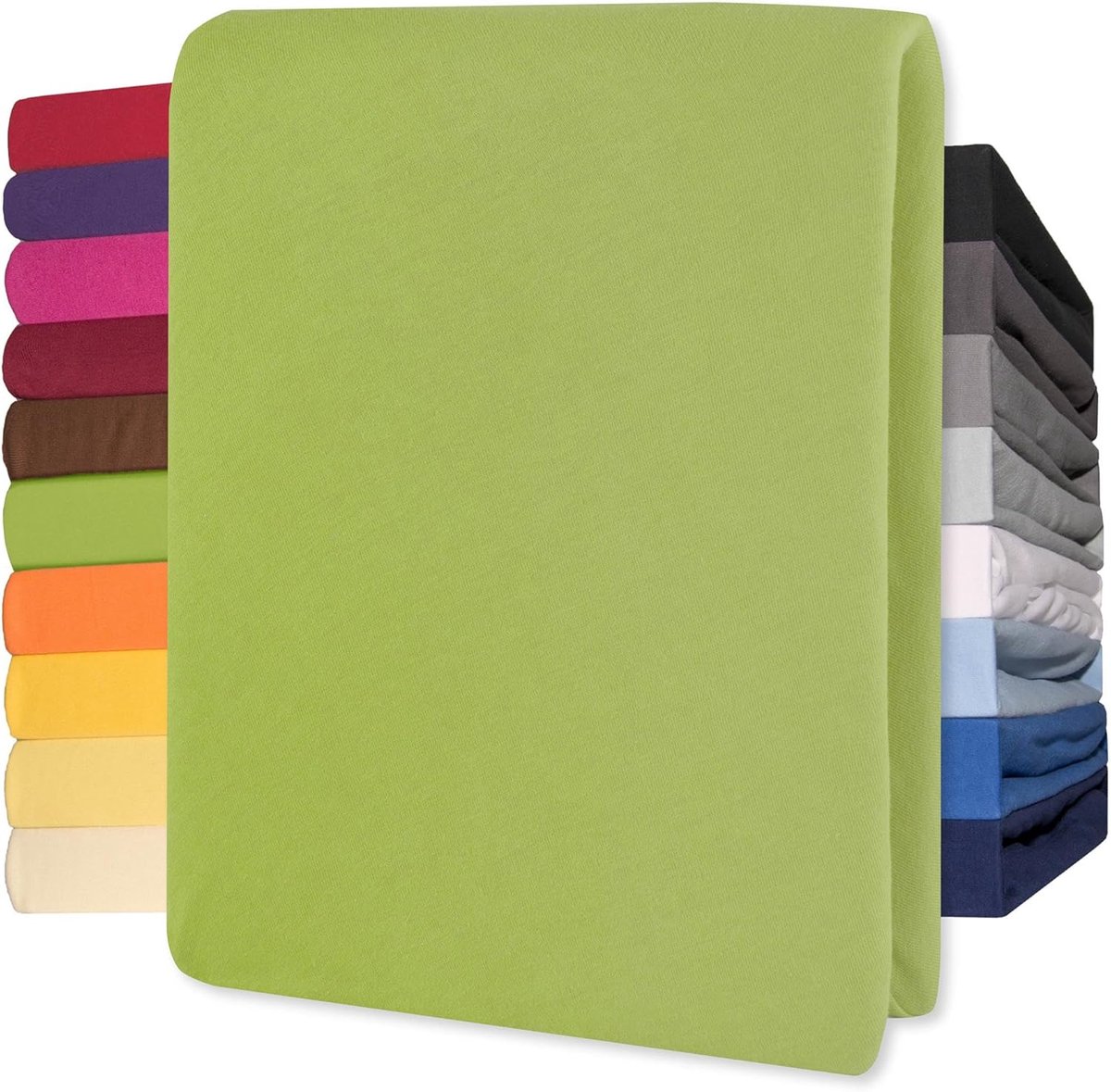 Lucina Hoeslaken Jersey Katoen Stretch 30cm Hoge Hoek - groen 180x200cm - 200x200cm