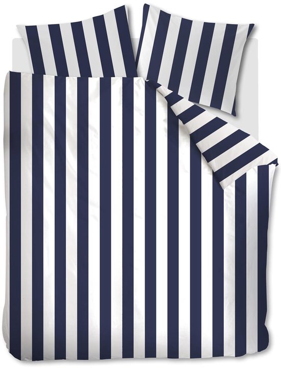 Vtwonen - Vertical Stripe dekbedovertrek - Lits-Jumeaux - 240x200/220cm - Marineblauw van Merkloos — afbeelding 2