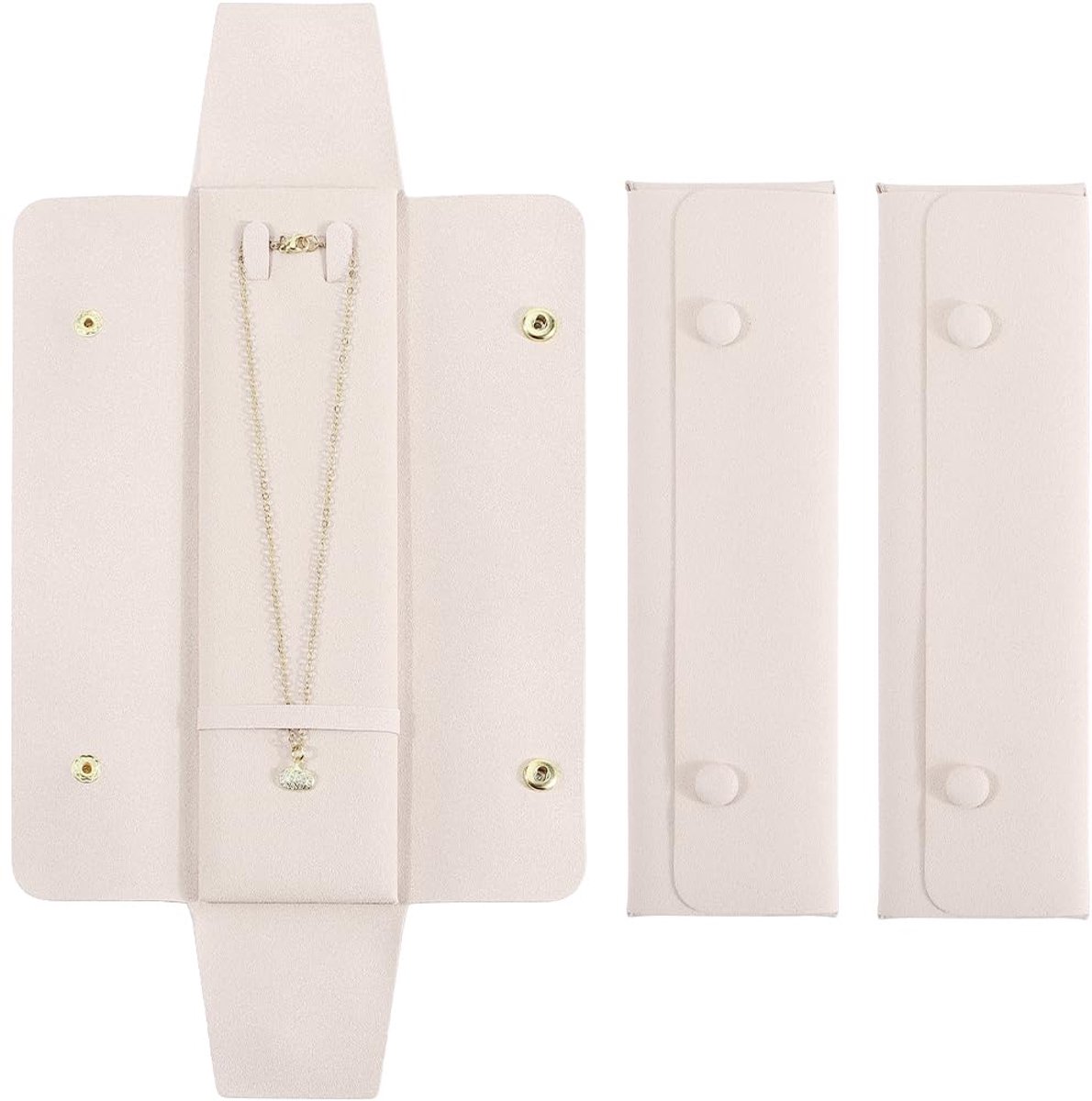 3-delige reiskoffer voor kettingen, sieradenorganizer, opbergtas, reiskoffer voor kettingen, voor bruiloften, Kerstmis, Valentijnsdag, vrouwen, bruidsmeisjescadeaus, oude kant, 22 x 6 cm