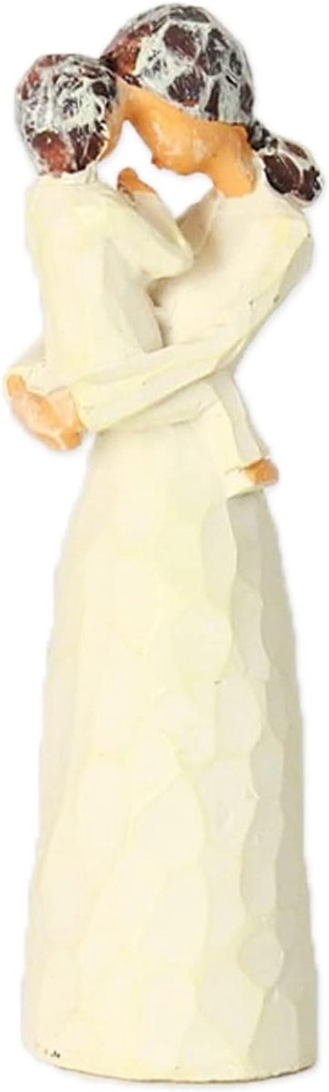 Cosensi - Moeder en zoon figuur van 11,5 cm voor thuisdecoratie en als cadeau.