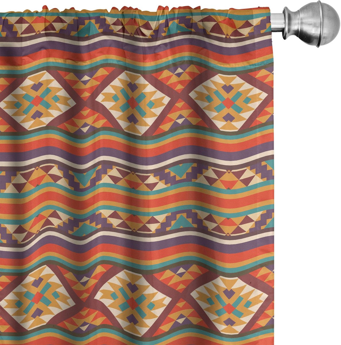 ABAKUHAUS 10183 – Kleurrijke gordijnen – Geometrisch – 2x75x175 cm Mehrfarbig