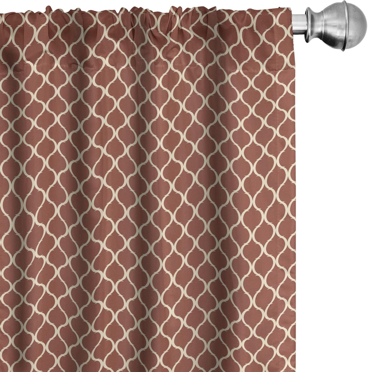 ABAKUHAUS Gordijnen – Geometrisch – 2x75x175 cm – Donker Oranje Bruin