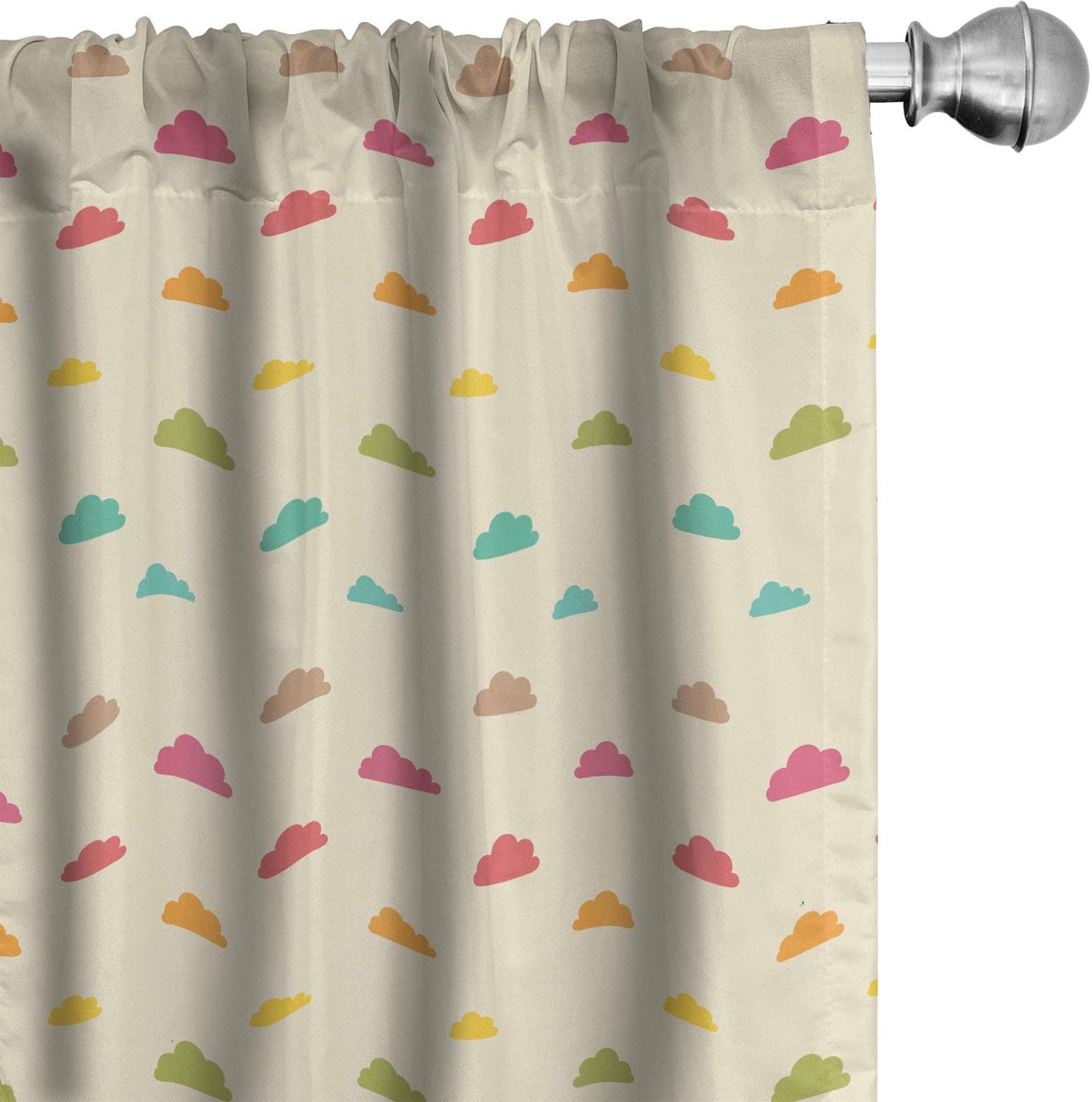 ABAKUHAUS Gordijnen – 2-delige set 75 x 175 cm – microvezel – veelkleurig, 6,5 cm roedezak