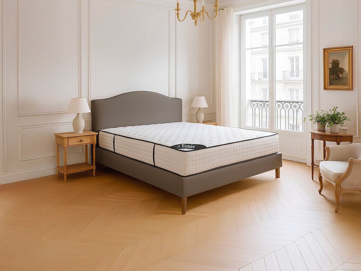 Vente-unique Matras 160 x 200 cm pocketvering 7 zones en traagschuim dikte 22cm - LUREAN van YSMÉE L 200 cm x H 22 cm x D 160 cm Wit