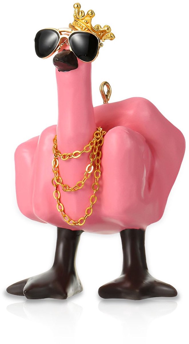 Stunq® Grappige Eend Figuur met Middelvinger - Hars Decoratie