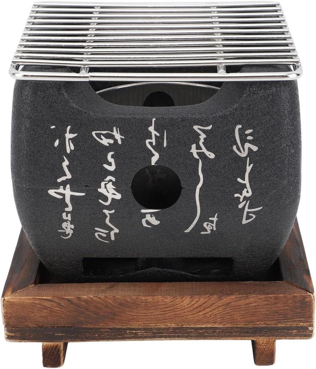 Cosensi - Draagbare Mini BBQ Grill voor Thuisfeest en Buitenkamperen - Houtskoolkachel met Draadgaasgrill - Compact en Handig (16.5x14.5cm)