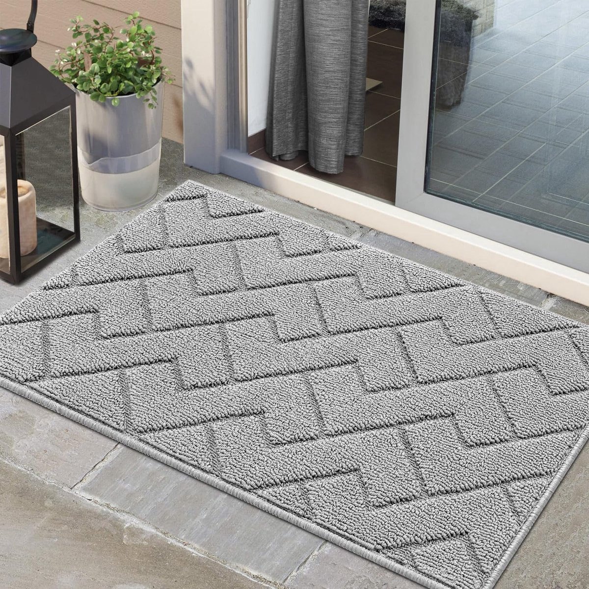 Stunq® Duurzame en Absorberende Entree Mat - Lichtgrijs - 60 x 90 cm