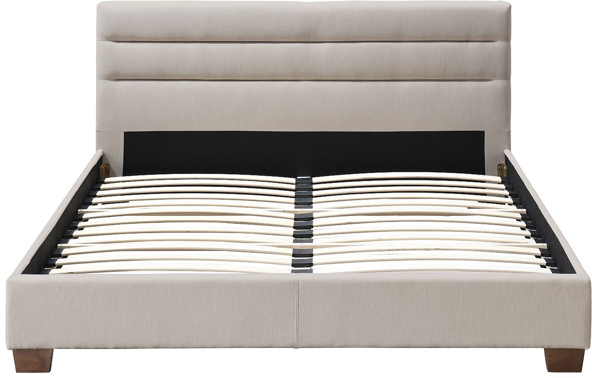 Vente-unique Bedframe stof beige 140 x 190 cm