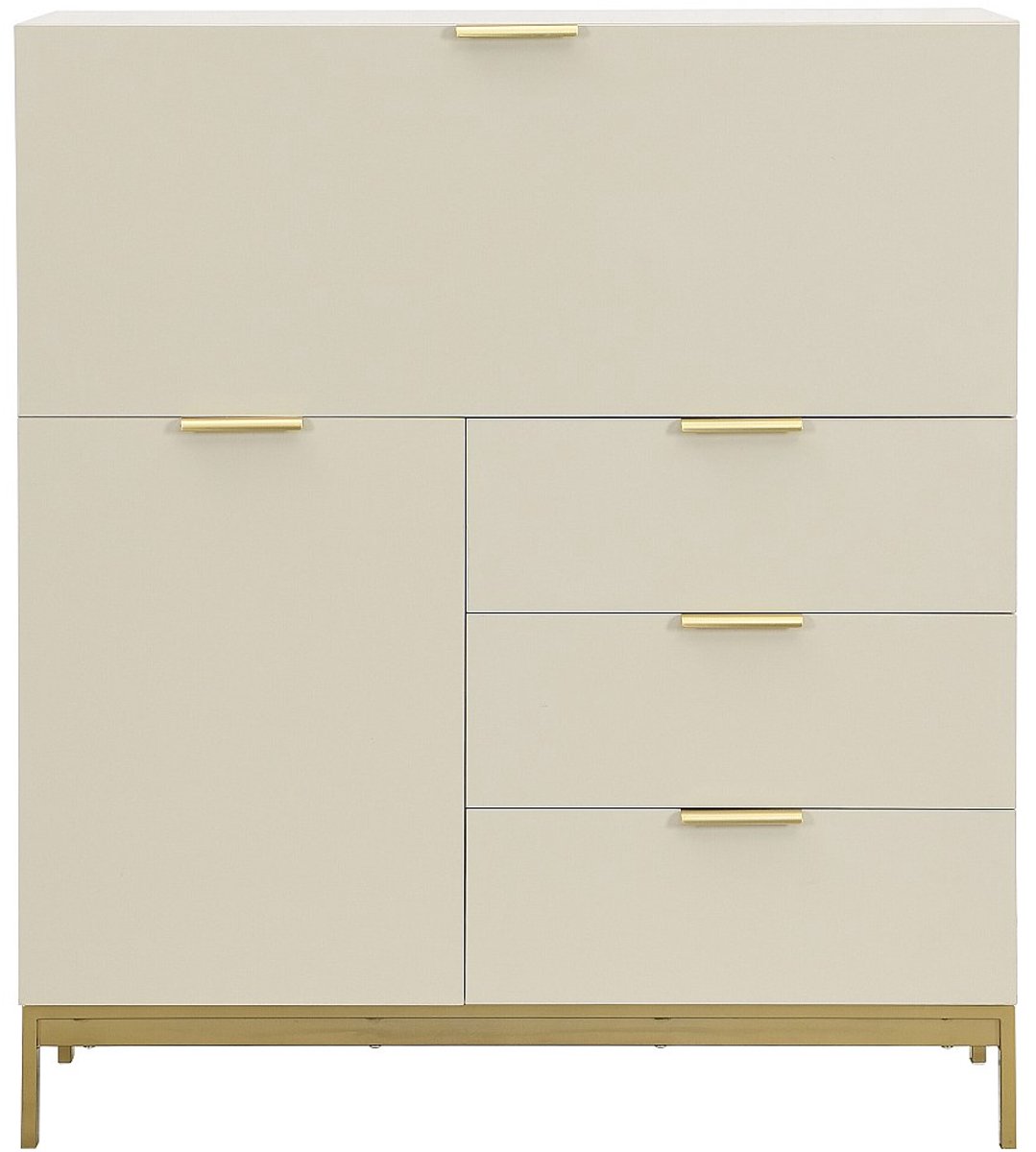 Vente-unique Bureaukast met 2 deuren en 3 laden - MDF en metaal - Beige - ERWIN