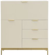 Vente-unique Armoire de bureau 2 portes et 3 tiroirs - MDF et métal - Beige - ERWIN